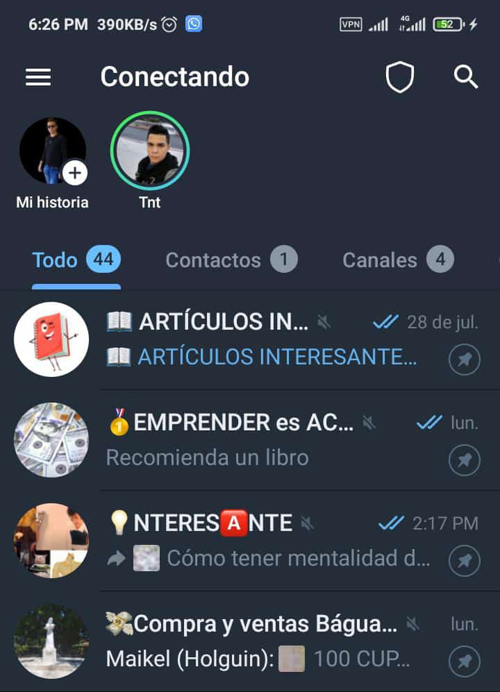 Cómo ver las historias de una persona en Telegram que no me tiene añadido a los contactos 1 status me status IMG 20230815 WA0141