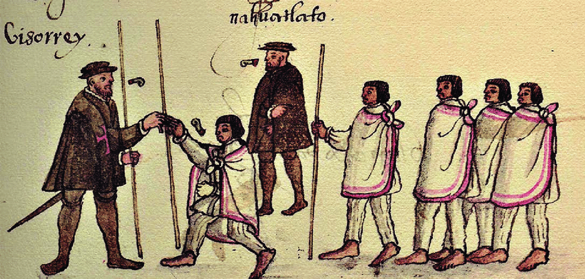 Nuevo escrito 4 figura 14 indigenas presentandose ante el virrey en el codice osuna 1973 f9 471v 1