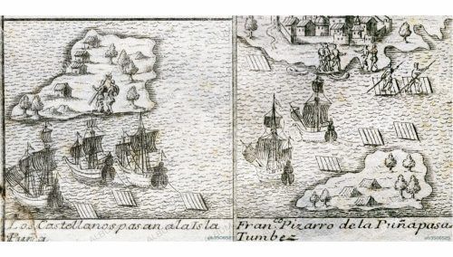 La llegada de Pizarro al Tahuantinsuyo.
